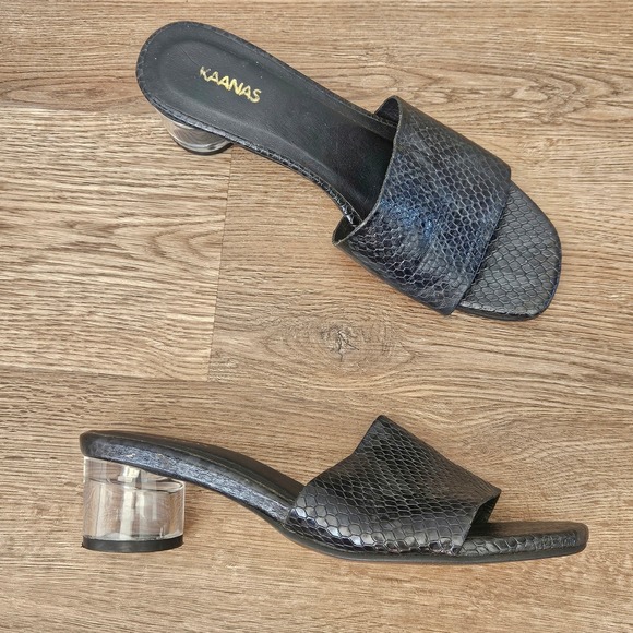 Kaanas [REVOLVE] Lisbon Snake Slide in Black Size 7 - Picture 1 of 10